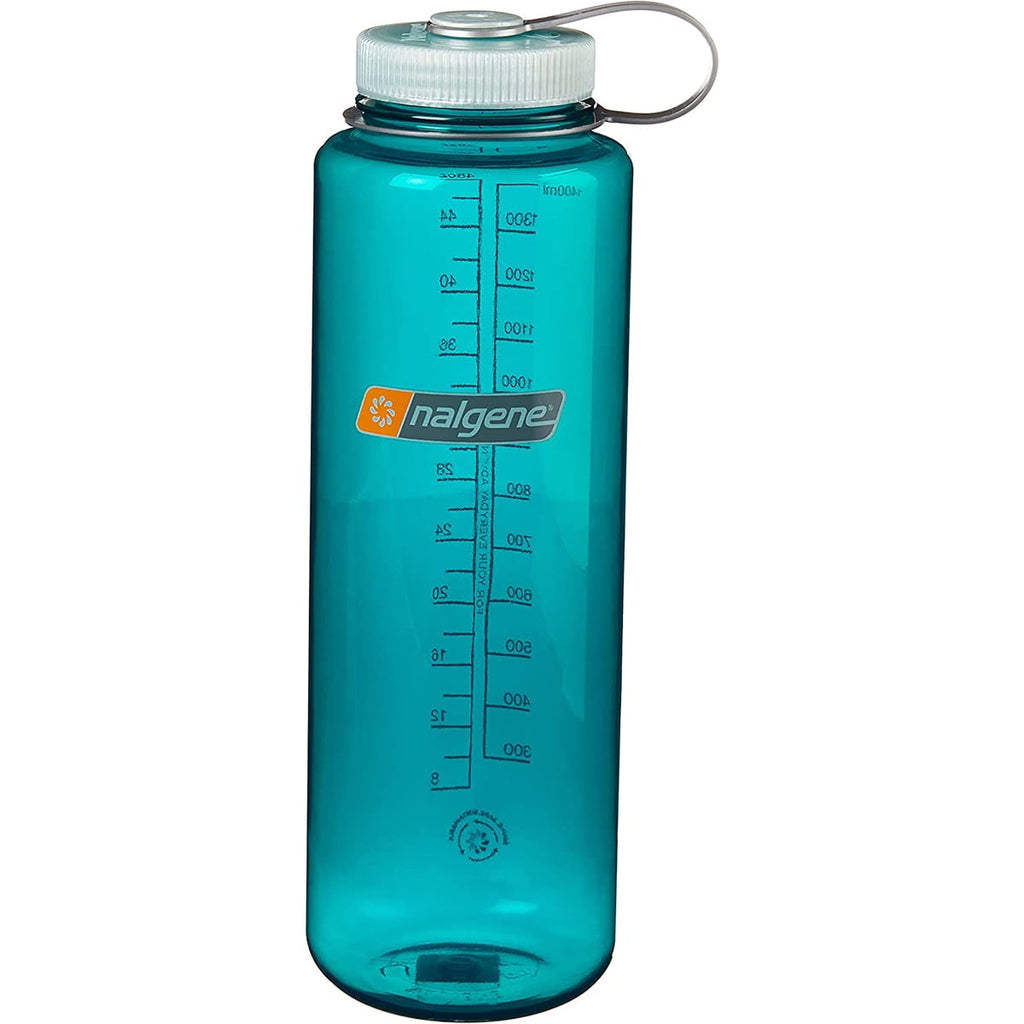 Nalgene Sustain Tritan BPA-Free Water Bottle Made with Material Derived from 50% Plastic Waste (using ISCC certified mass balance), 48 OZ, Wide Mouth, Blue C147G