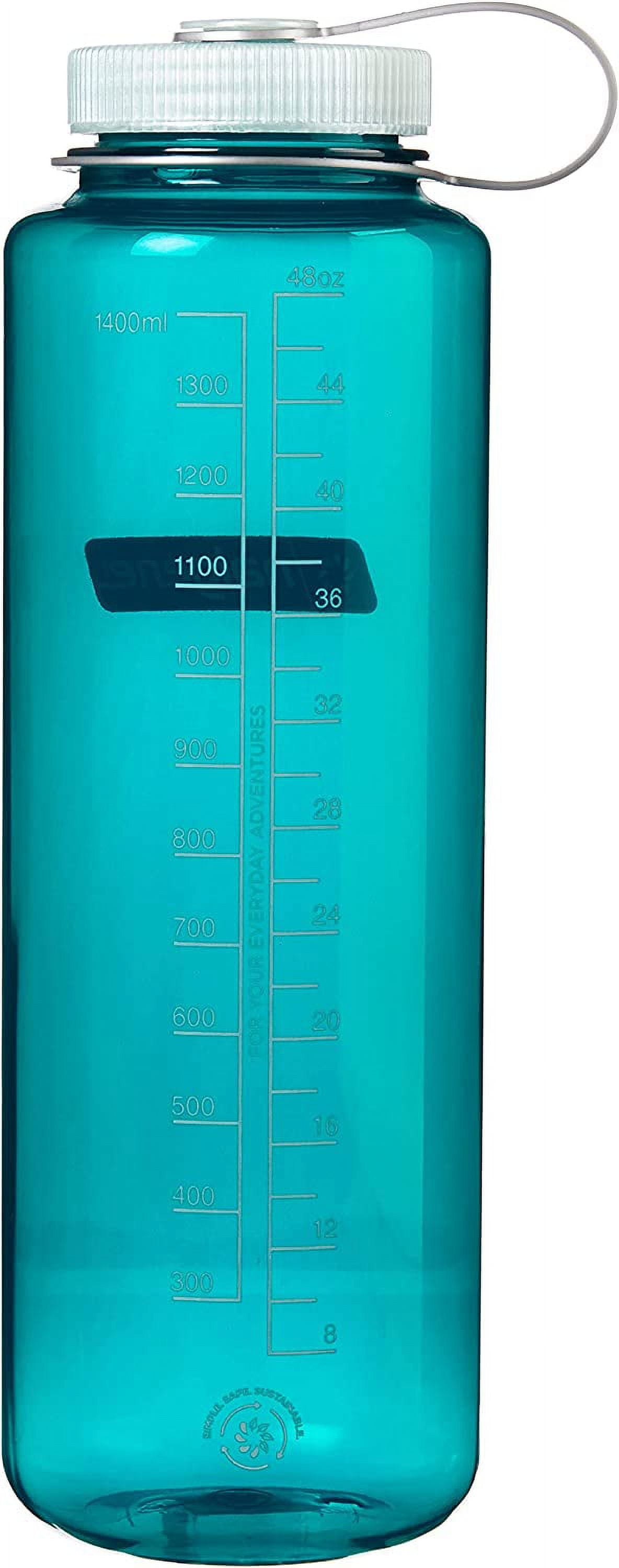 Nalgene Sustain Tritan BPA-Free Water Bottle Made with Material Derived from 50% Plastic Waste (using ISCC certified mass balance), 48 OZ, Wide Mouth, Blue C147G