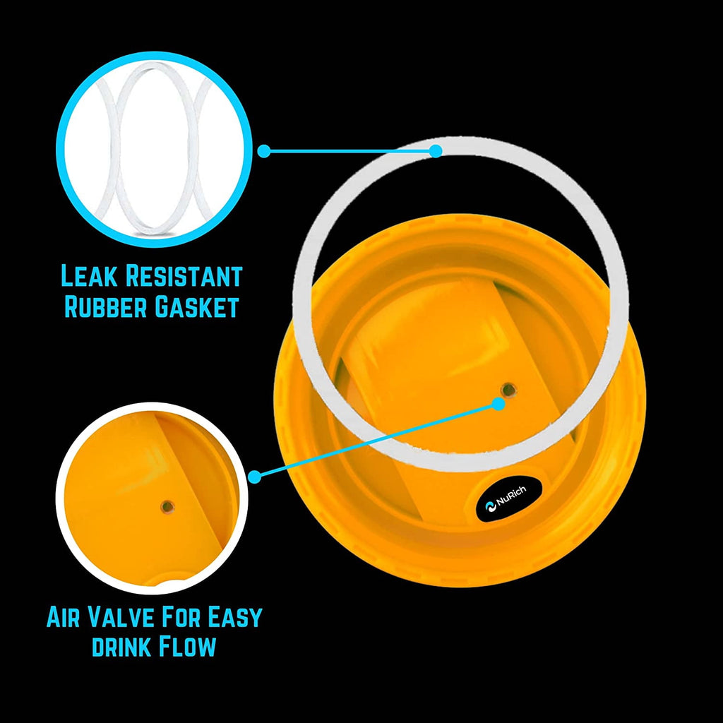 NuRich Hydro Wide Mouth Flip and Sip Replacement Coffee Lid or Cap Accessories Compatible with Hydroflask, Nalgene, and Many More Top Water Bottle Brands Sizes 12 16 18 20 32 40 64 Ounce C225M