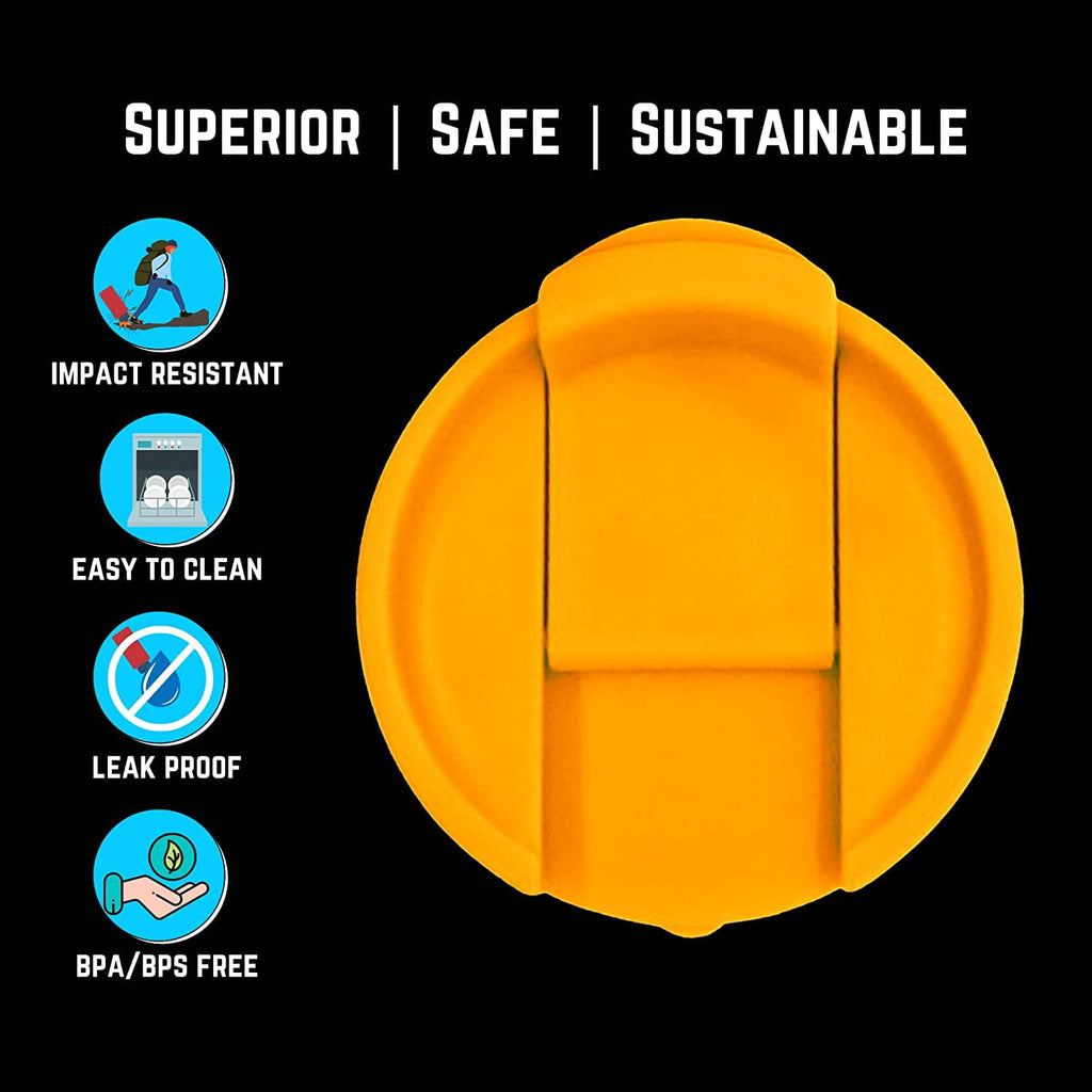 NuRich Hydro Wide Mouth Flip and Sip Replacement Coffee Lid or Cap Accessories Compatible with Hydroflask, Nalgene, and Many More Top Water Bottle Brands Sizes 12 16 18 20 32 40 64 Ounce C225M