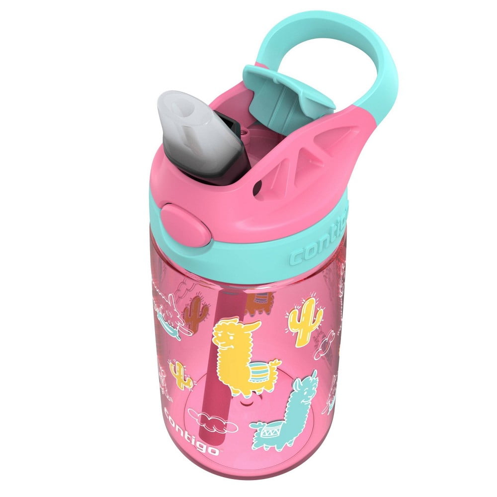 Contigo 14oz Kids' Water Bottle with Redesigned AutoSpout Straw Azalea Jade Vine with Llamas C026F