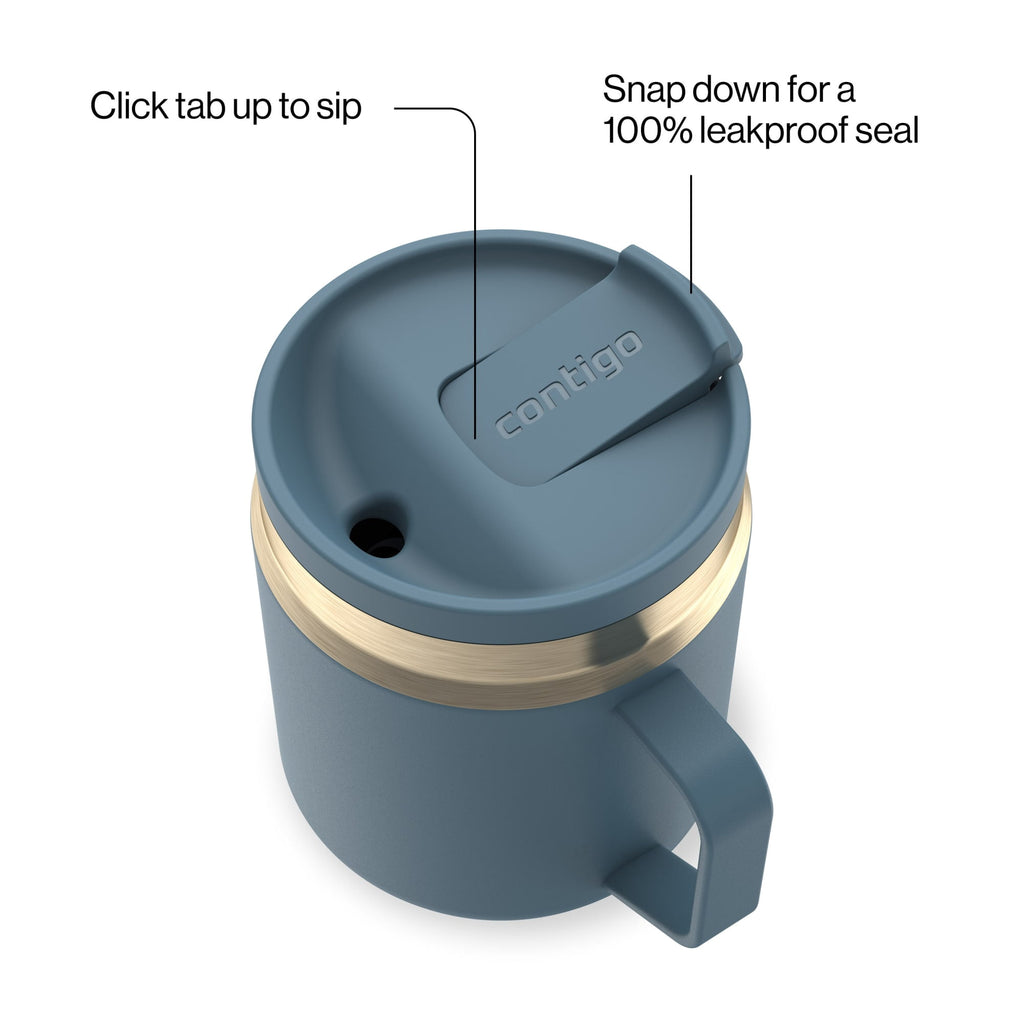 Contigo SnapSeal Leakproof Stainless Steel Reusable Travel Tumbler,Black/Bronze, 14 oz C027C