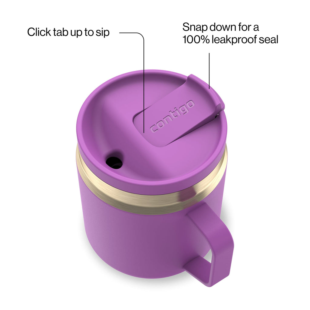 Contigo SnapSeal Leakproof Stainless Steel Reusable Travel Tumbler,Black/Bronze, 14 oz C027C