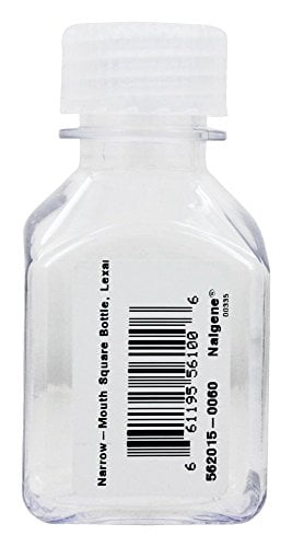 Nalgene Transparent Lexan Polycarbonate Square Storage Bottle - 8 oz. - Clear C184V