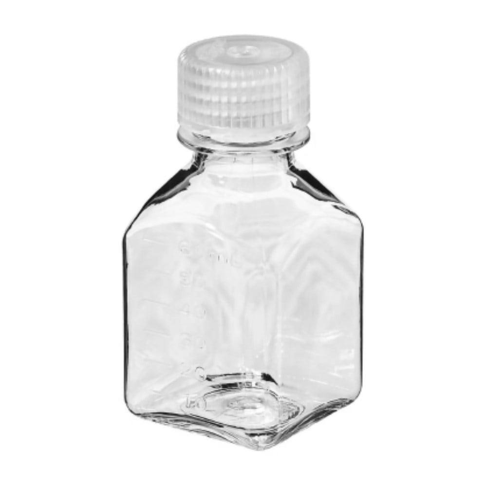 Nalgene Transparent Lexan Polycarbonate Square Storage Bottle - 8 oz. - Clear C184V