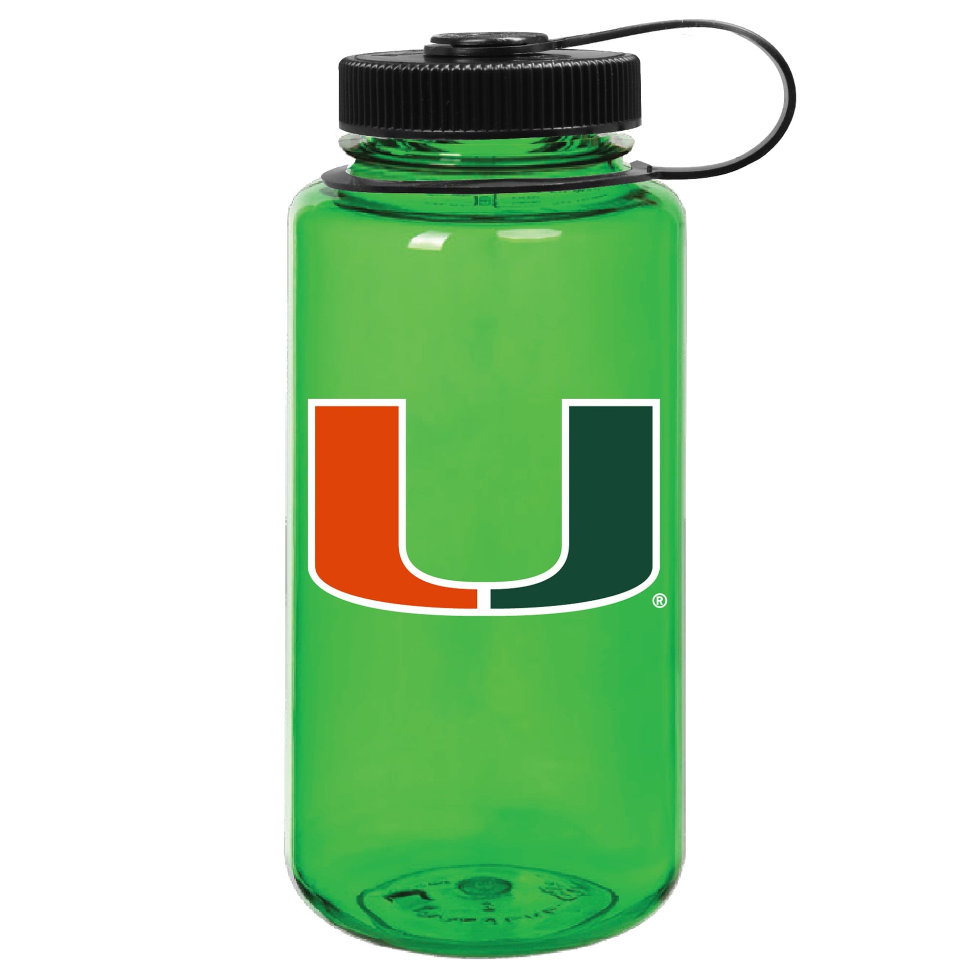 Green Miami Hurricanes 32oz. Nalgene Sustainable Wide Mouth Water Bottle C159Y