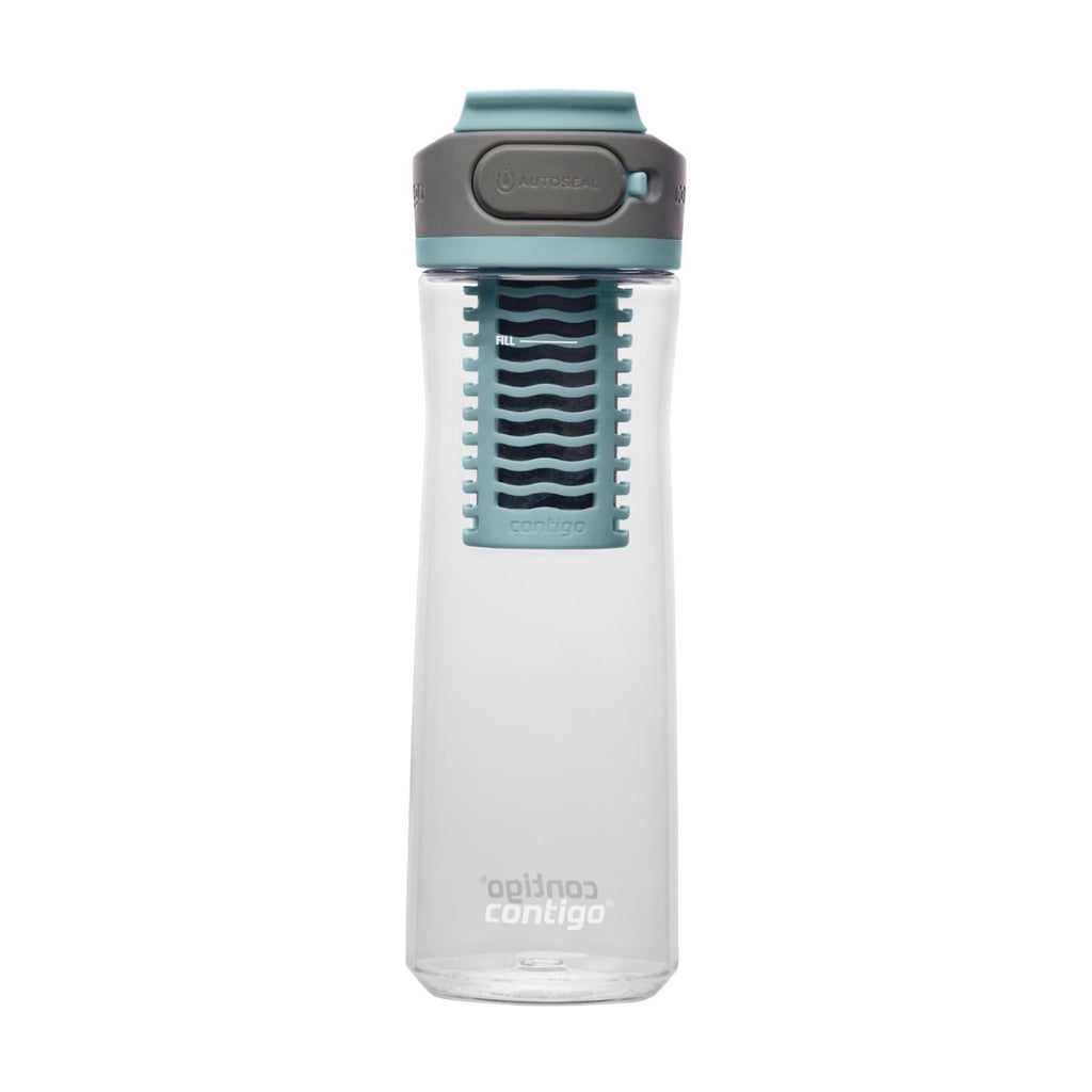 (2 pack) Contigo Clybourn Plastic FreeFlow Filter Water Bottle with AUTOSEAL Lid 24 oz., Salt, with Replacable Filter C053T