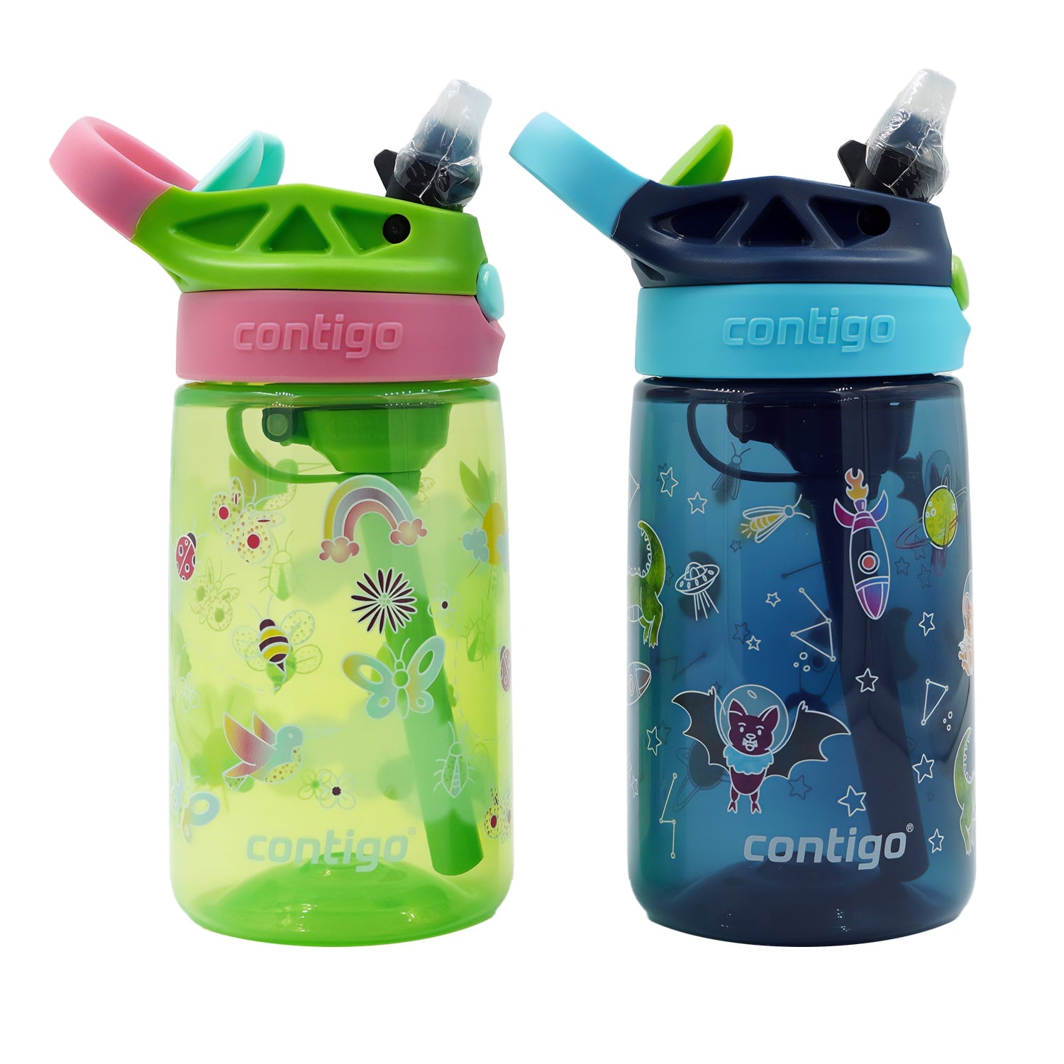 Contigo Kid's 14 oz. Aubrey Water Bottle 2-Pack - Bunnies/Frog C022D