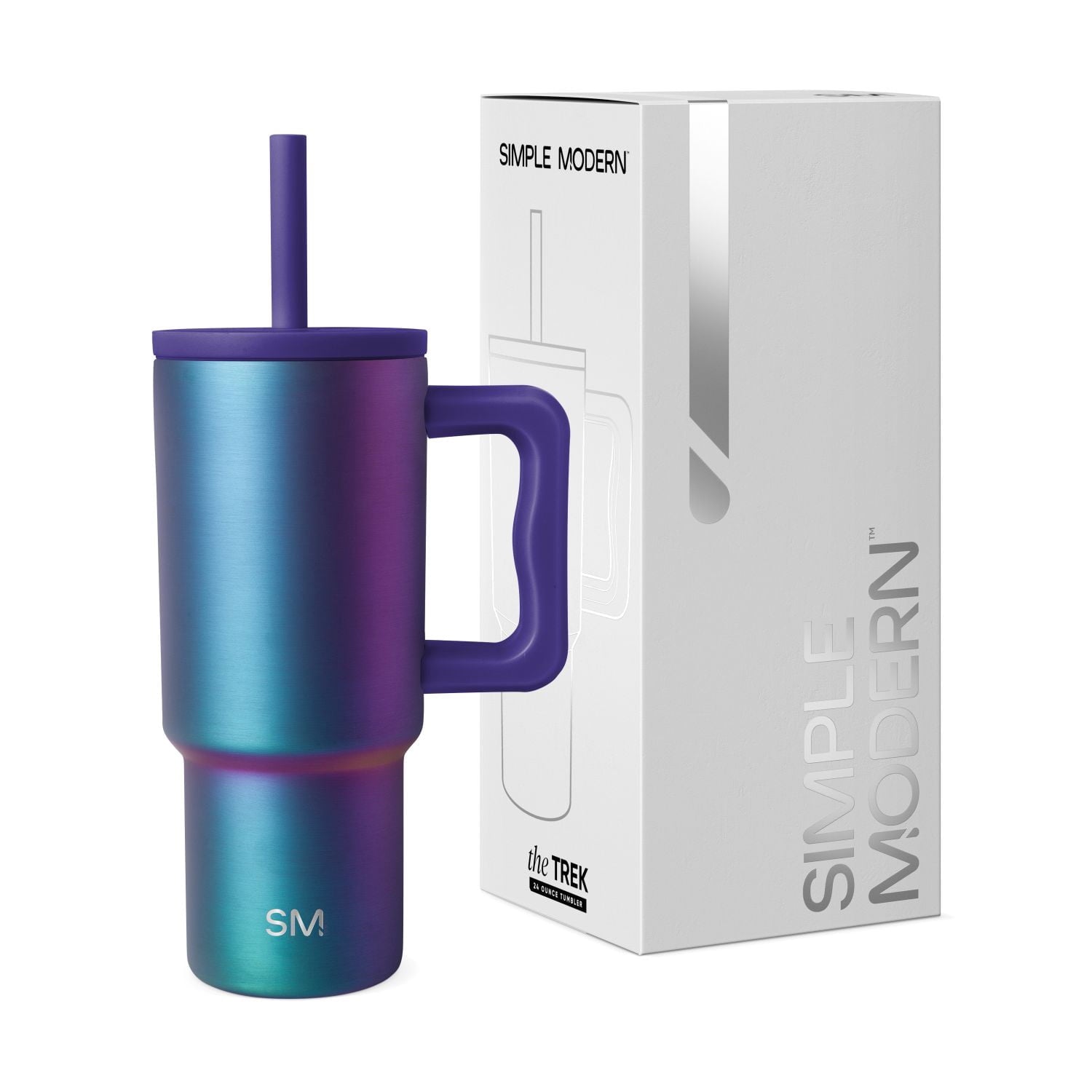 Simple Modern 24oz Trek Tumbler with handle and Silicone Straw Lid | Asteroid C411A