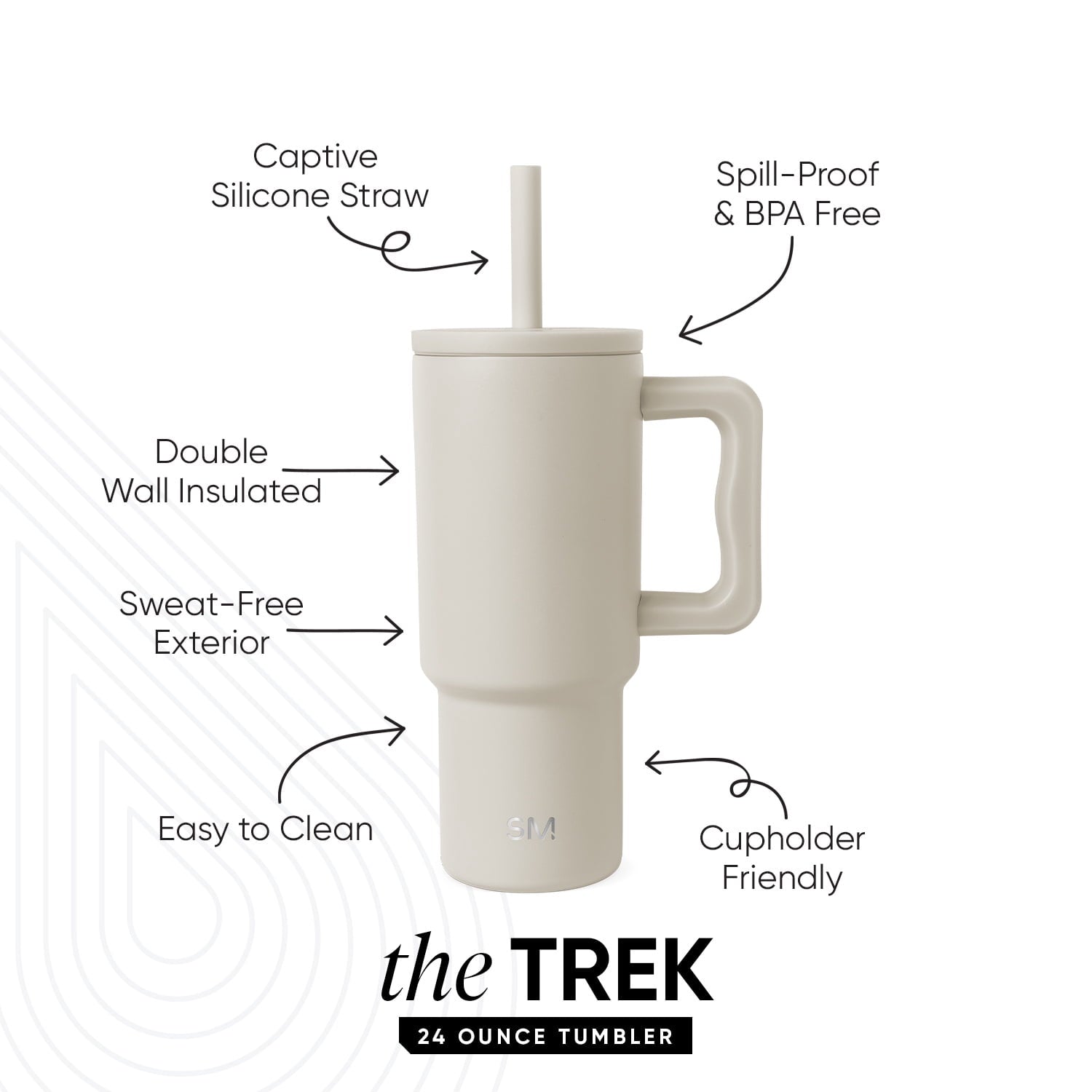 Simple Modern 24oz Trek Tumbler with handle and Silicone Straw Lid | Asteroid C411A