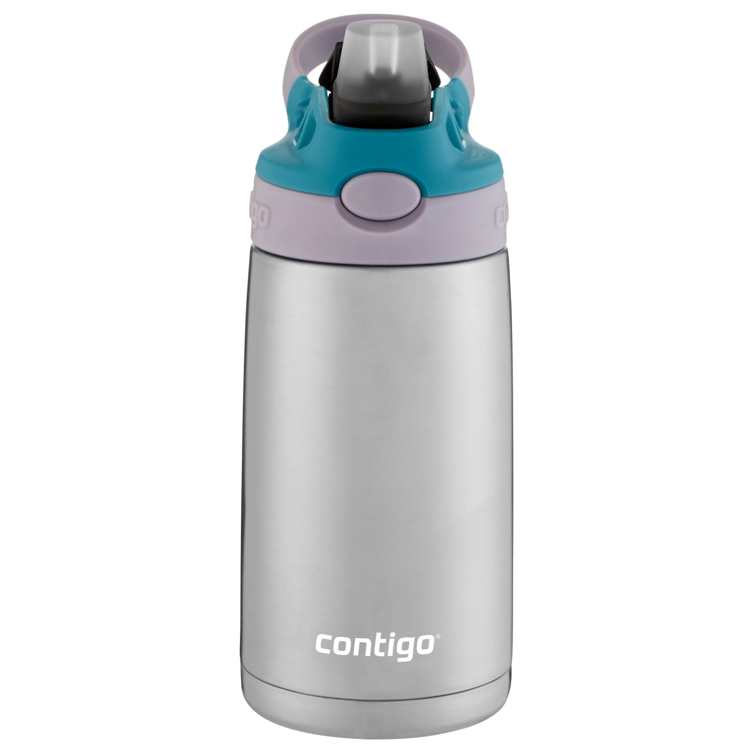 Contigo Kids Stainless Steel Water Bottle with Redesigned AUTOSPOUT Straw Lid Eggplant and Punch, 13 fl oz. C116W