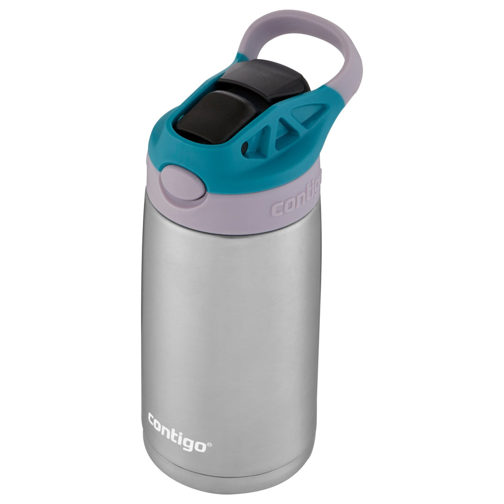 Contigo Kids Stainless Steel Water Bottle with Redesigned AUTOSPOUT Straw Lid Eggplant and Punch, 13 fl oz. C116W