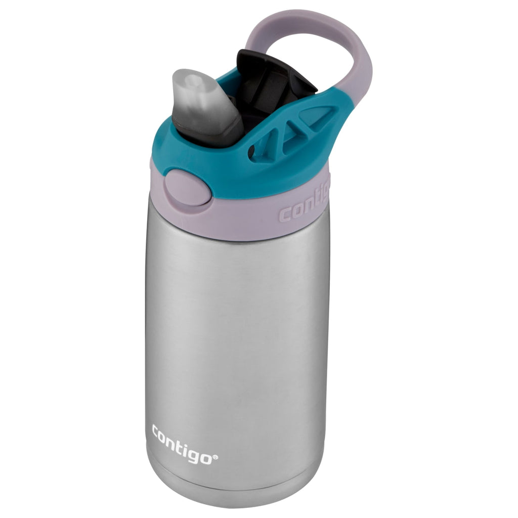 Contigo Kids Stainless Steel Water Bottle with Redesigned AUTOSPOUT Straw Lid Eggplant and Punch, 13 fl oz. C116W