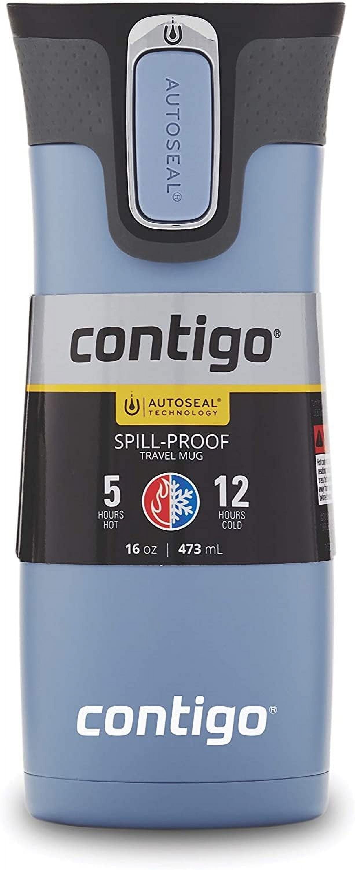 Contigo AUTOSEAL West Loop 2.0 Travel Mug, 16 oz., Stainless Steel with Black Button C098H