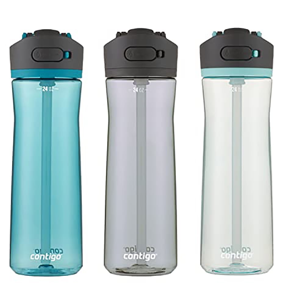Contigo 24 oz. Ashland 2.0 Water Bottle 3-Pack - Juniper/Sake/Bubble Tea C045M