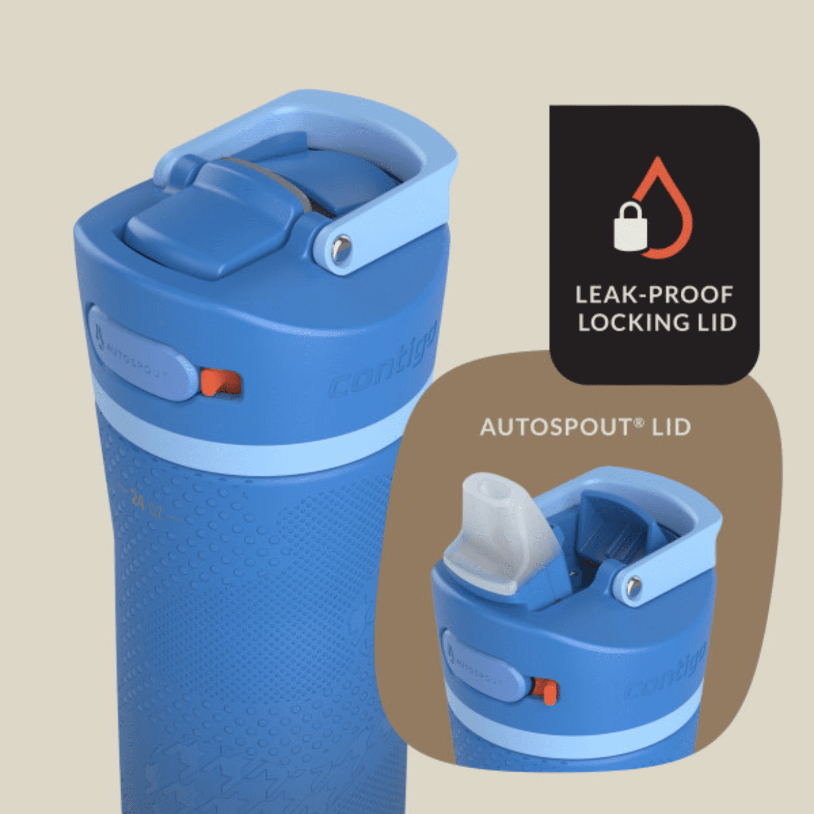 Contigo x Ally Love Ashland Chill 2.0 Stainless Steel Water Bottle with Autospout Lid, 24 oz, Oatmilk C092Y