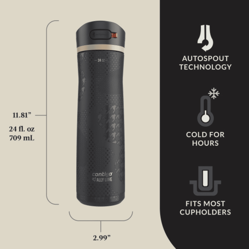Contigo x Ally Love Ashland Chill 2.0 Stainless Steel Water Bottle with Autospout Lid, 24 oz, Oatmilk C092Y
