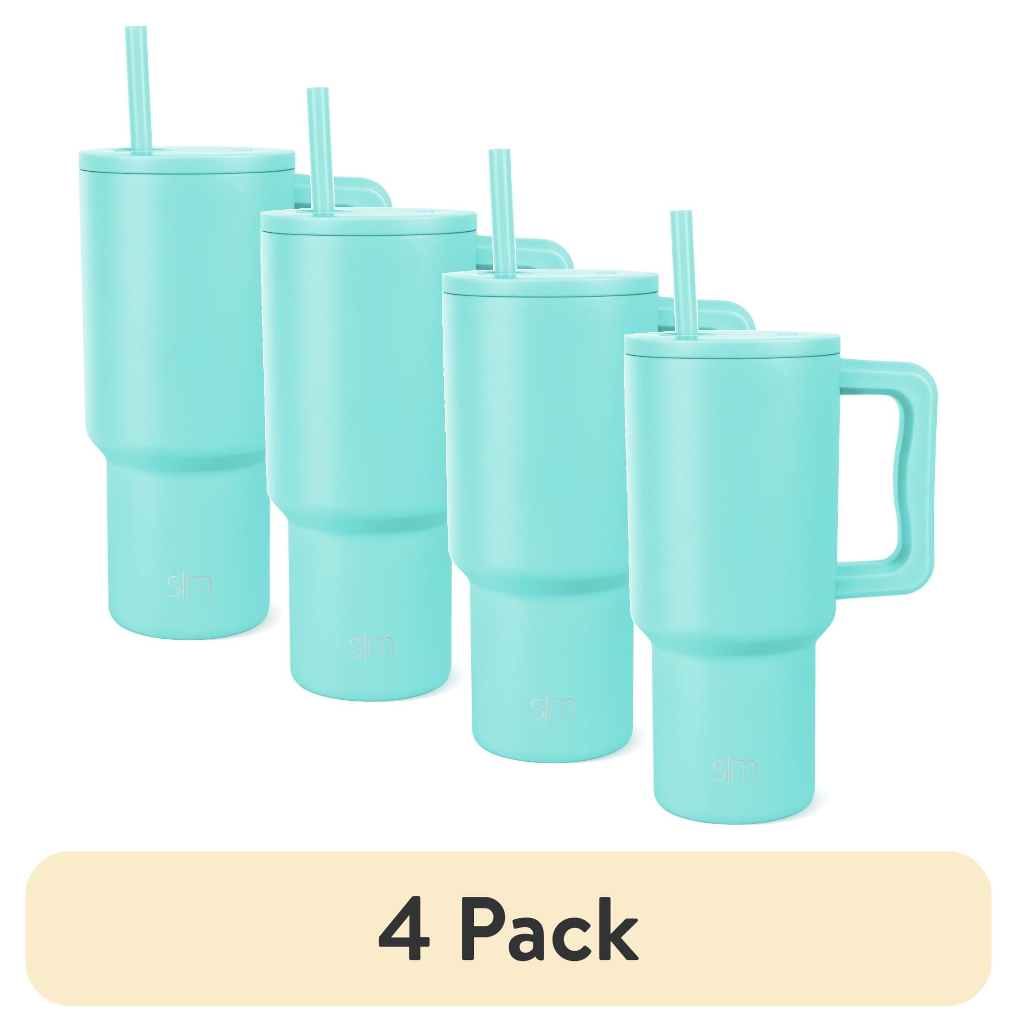Simple Modern 30 fl oz Insulated Stainless Steel Trek Tumbler with Straw Lid | Seaglass Sage and Cream Checkmate C690C