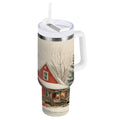 40 oz Insulated Stainless Steel Tumbler Double Wall Stainless Steel Tumbler with 2-Way Drinking House with Snow-covered Roof C674S