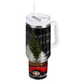 40 oz Insulated Stainless Steel Tumbler Double Wall Stainless Steel Tumbler with 2-Way Drinking Red Truck with Christmas Tree C669P