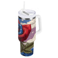 40 oz Insulated Stainless Steel Tumbler Double Wall Stainless Steel Tumbler with 2-Way Drinking Roses and Clouds C523F