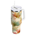 40 oz Insulated Stainless Steel Tumbler Double Wall Stainless Steel Tumbler with 2-Way Drinking Watercolor Maple Leaves Pattern C513H