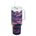 40 oz Insulated Stainless Steel Tumbler Double Wall Stainless Steel Tumbler with 2-Way Drinking Wild Horses Running C506V