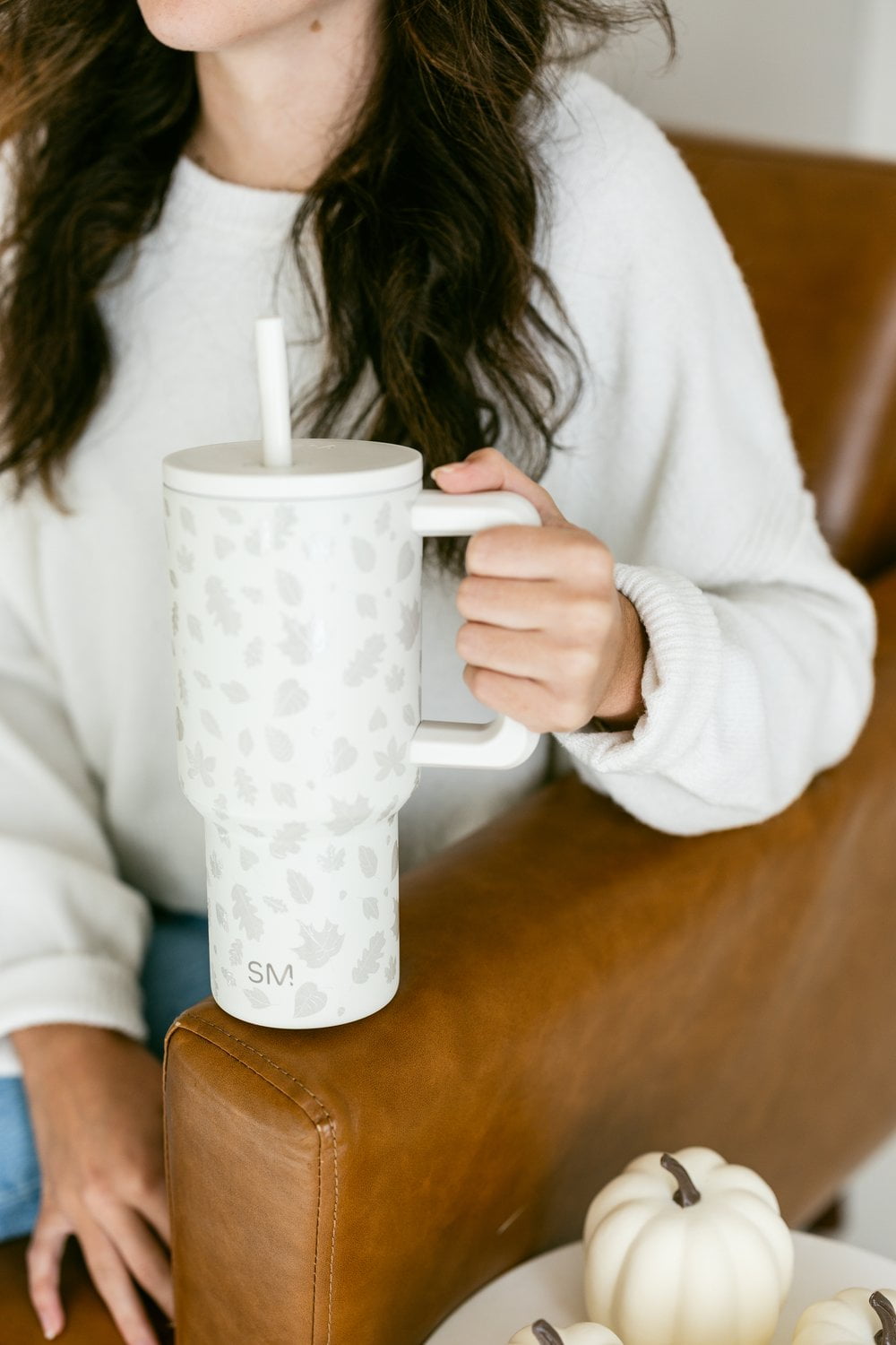 Simple Modern 30 fl oz Insulated Stainless Steel Trek Tumbler with Straw Lid | Seaglass Sage and Cream Checkmate C690C