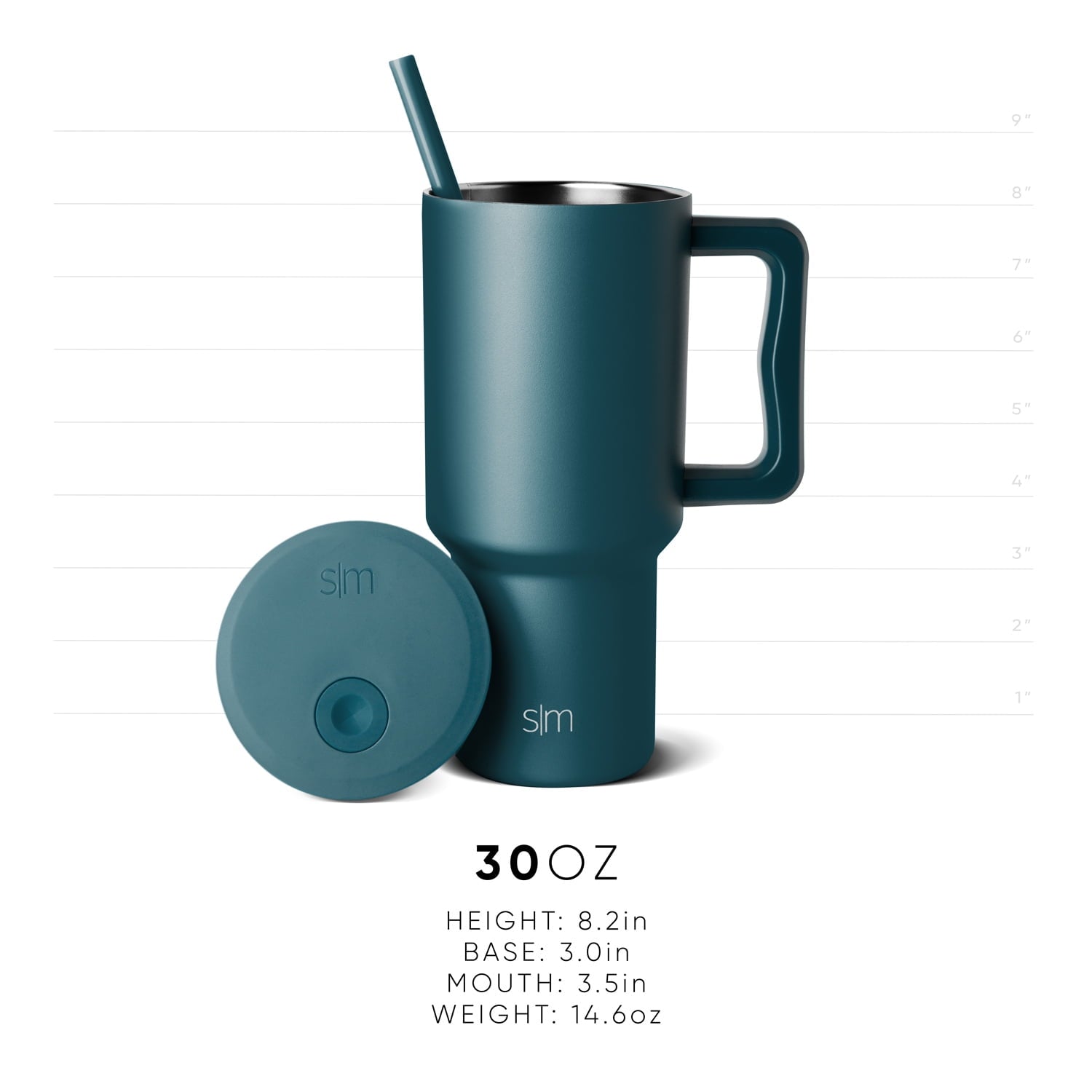 Simple Modern 30 fl oz Insulated Stainless Steel Trek Tumbler with Straw Lid | Seaglass Sage and Cream Checkmate C690C