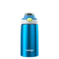 Kids Water Bottle with Straw 13 oz Autospout, Easy Clean Lid, Pop Up Spill Proof Valve, Durable BPA Free Plastic, for School Sports Travel, Blue C060J
