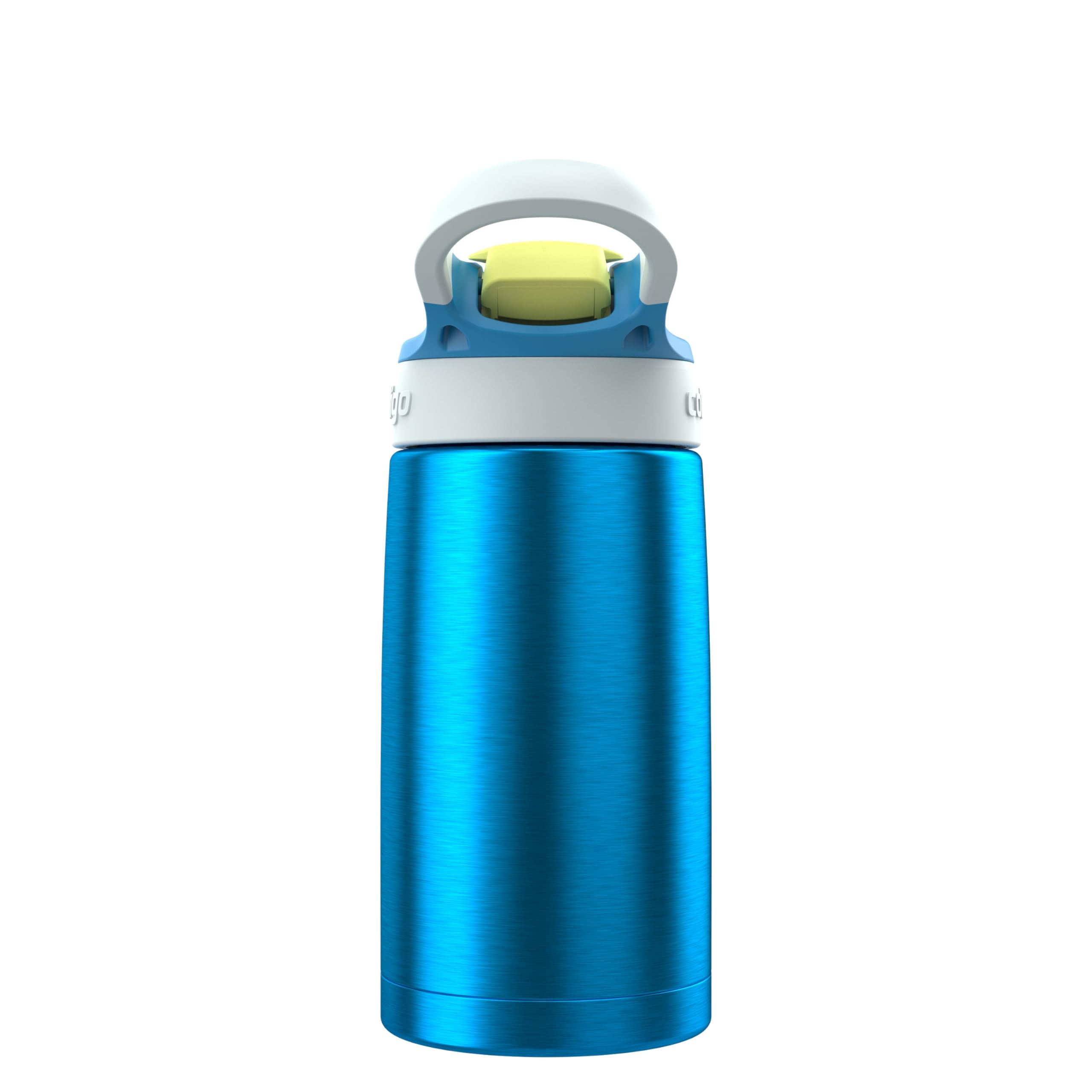 Kids Water Bottle with Straw 13 oz Autospout, Easy Clean Lid, Pop Up Spill Proof Valve, Durable BPA Free Plastic, for School Sports Travel, Blue C060J