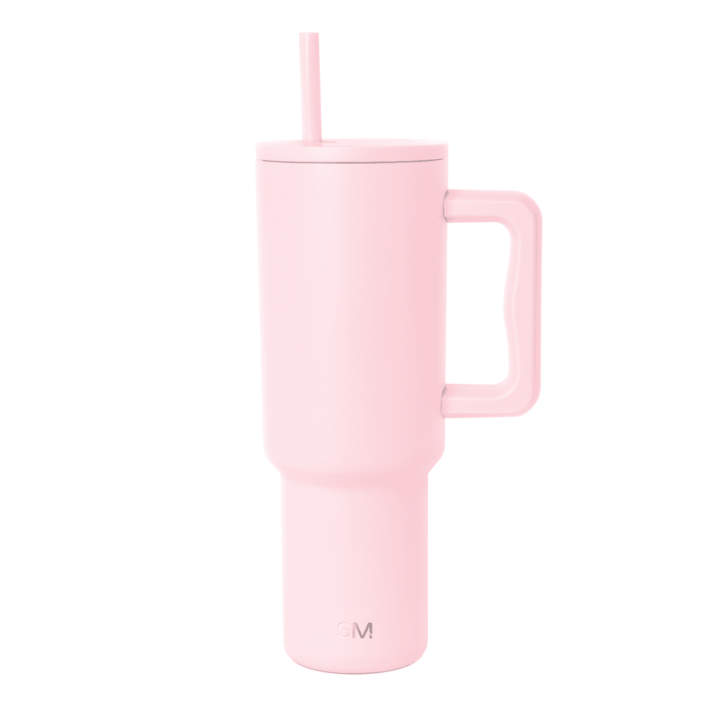 Simple Modern 40 fl oz Insulated Stainless Steel Trek Tumbler with Straw Lid | Blush C392R