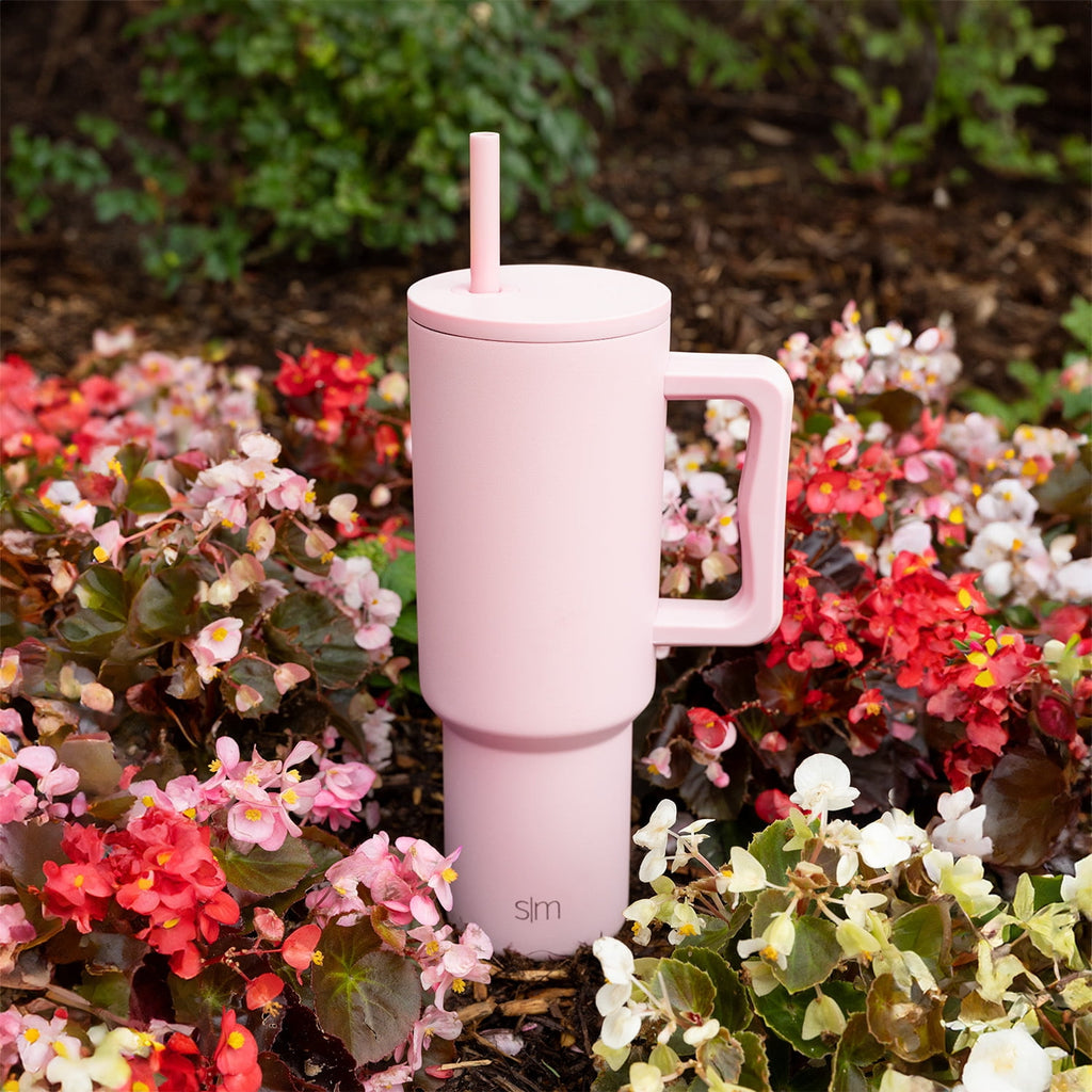 Simple Modern 40 fl oz Insulated Stainless Steel Trek Tumbler with Straw Lid | Blush C392R