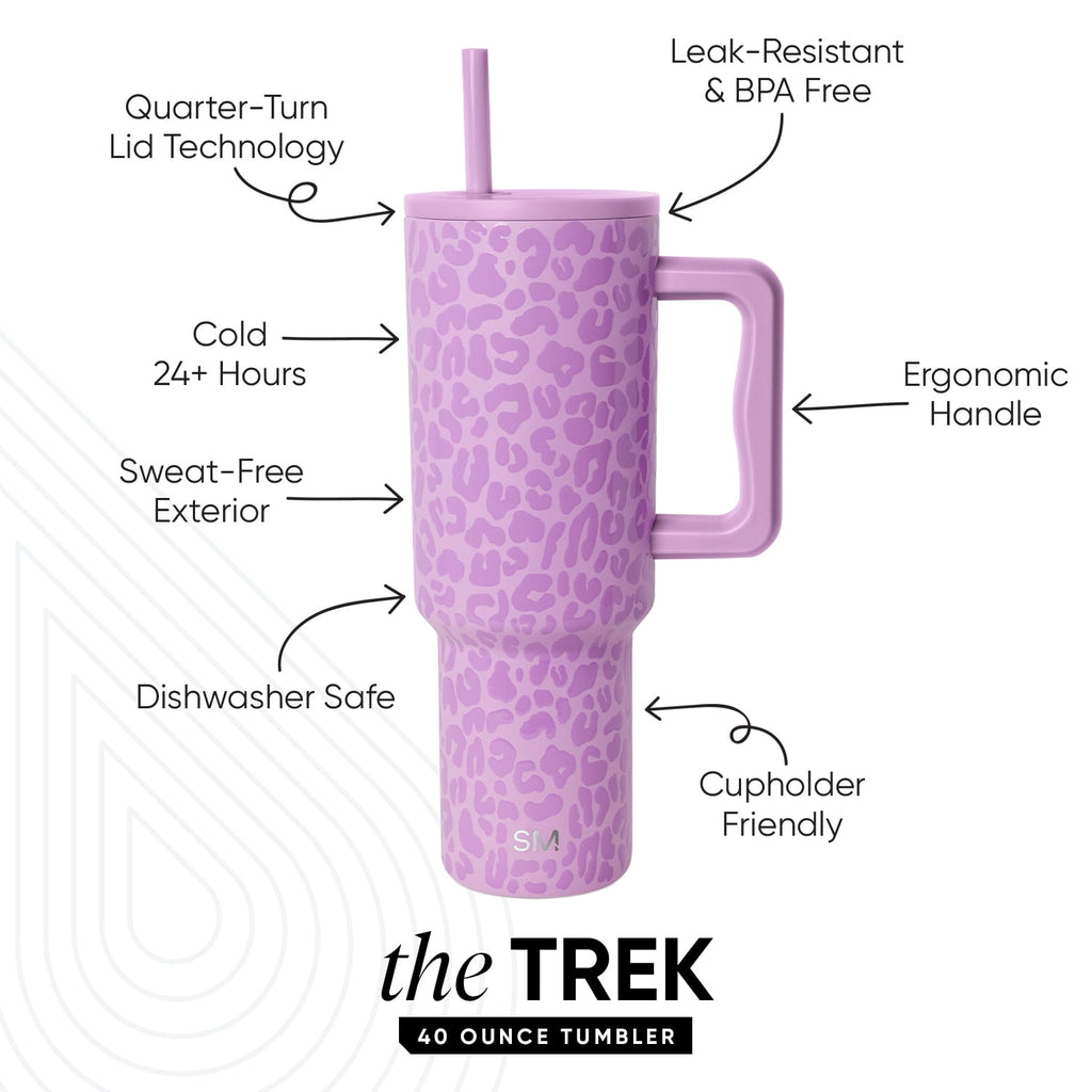 Simple Modern 40 fl oz Insulated Stainless Steel Trek Tumbler with Straw Lid | Blush C392R
