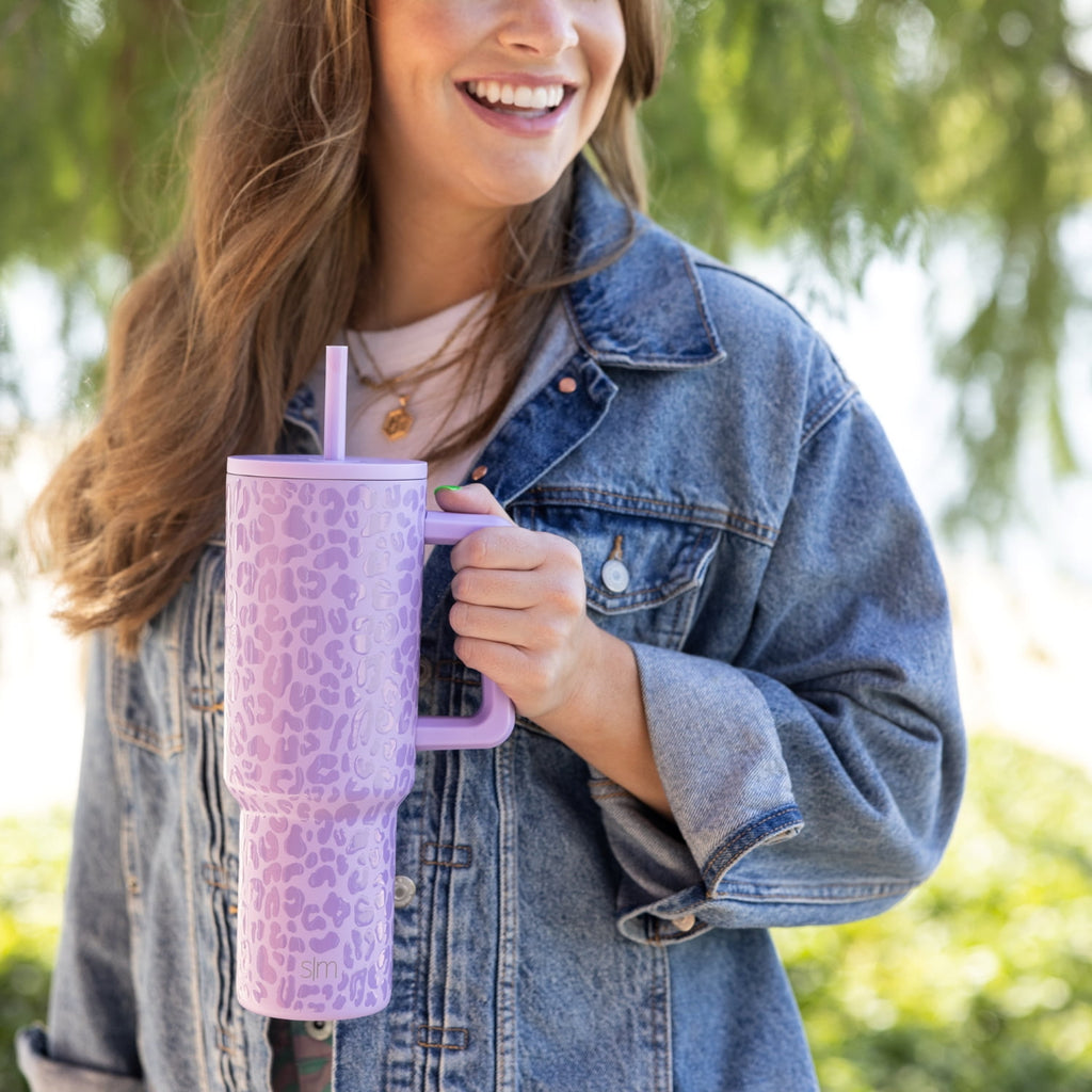 Simple Modern 40 fl oz Insulated Stainless Steel Trek Tumbler with Straw Lid | Blush C392R