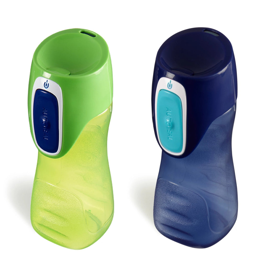Contigo Kids Trekker Water Bottle with AUTOSEAL Lid Navy Blue and Granny Smith Green, 14 fl oz., 2-pack C123B