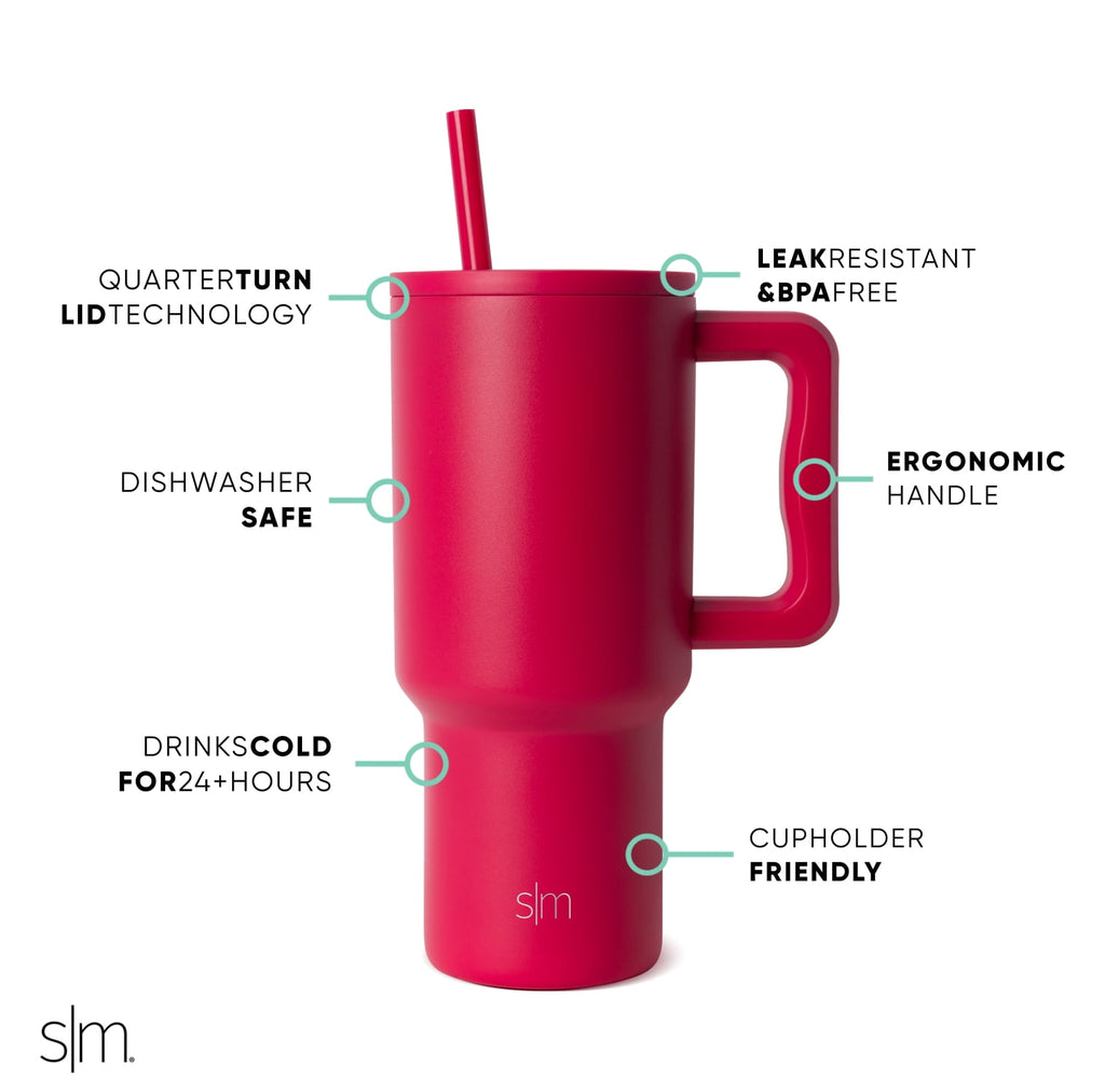 Simple Modern 30 fl oz Insulated Stainless Steel Trek Tumbler with Straw Lid | Seaglass Sage and Cream Checkmate C690C