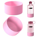 Linkidea 2 Pack Water Bottle Boot Compatible with Nalgene Sustain Wide Mouth 32oz/48oz, Narrow Mouth 32oz, Silicone Anti-Slip Bottle Bottom Bumper Protector (Light Pink) C212A