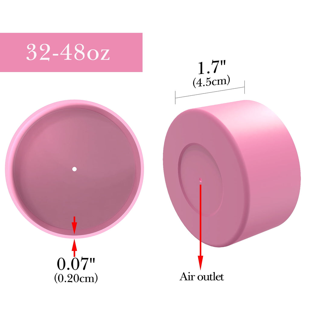 Linkidea 2 Pack Water Bottle Boot Compatible with Nalgene Sustain Wide Mouth 32oz/48oz, Narrow Mouth 32oz, Silicone Anti-Slip Bottle Bottom Bumper Protector (Light Pink) C212A