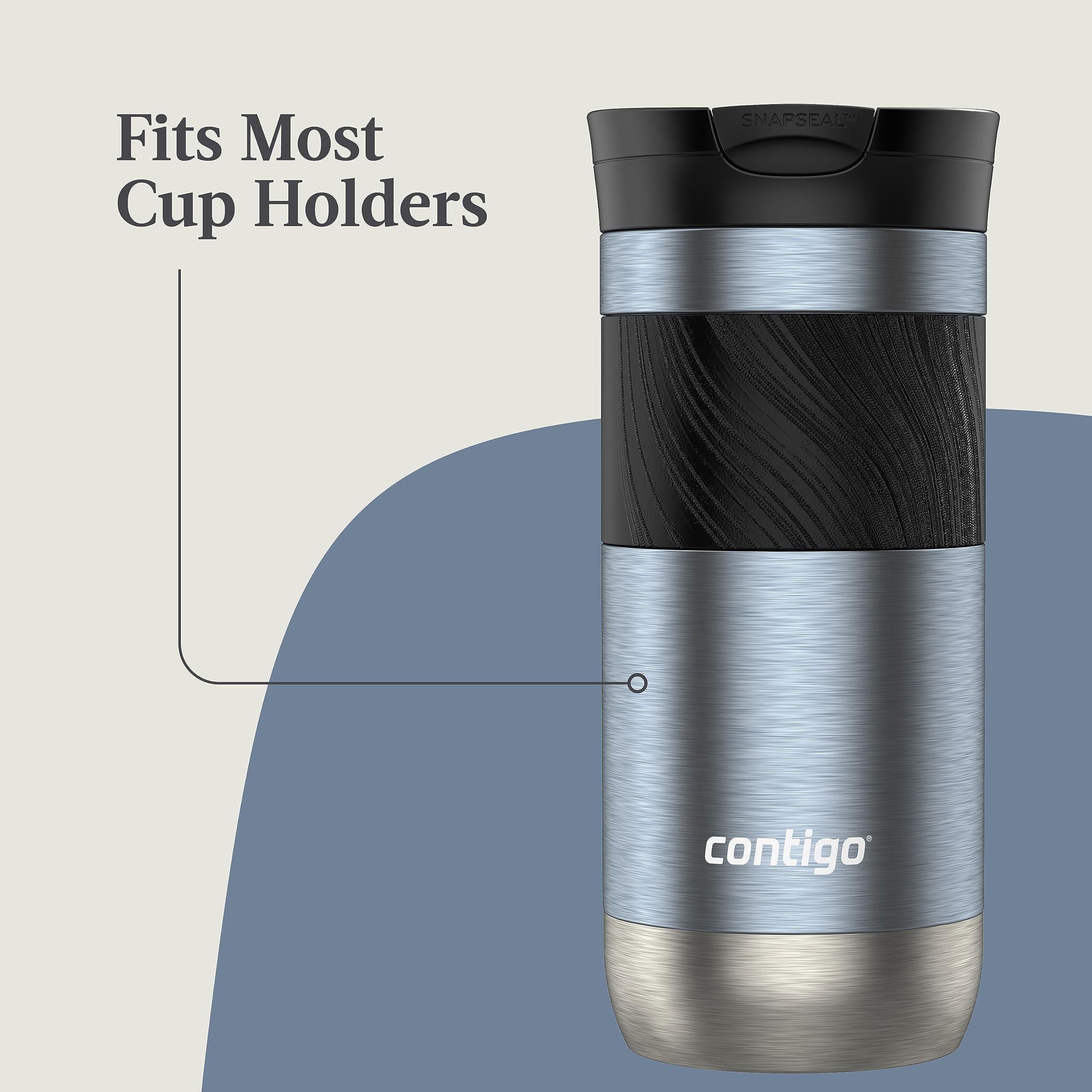 Contigo Byron 2.0 Stainless Steel Travel Mug with SNAPSEAL Lid and Grip, 16oz. C050S