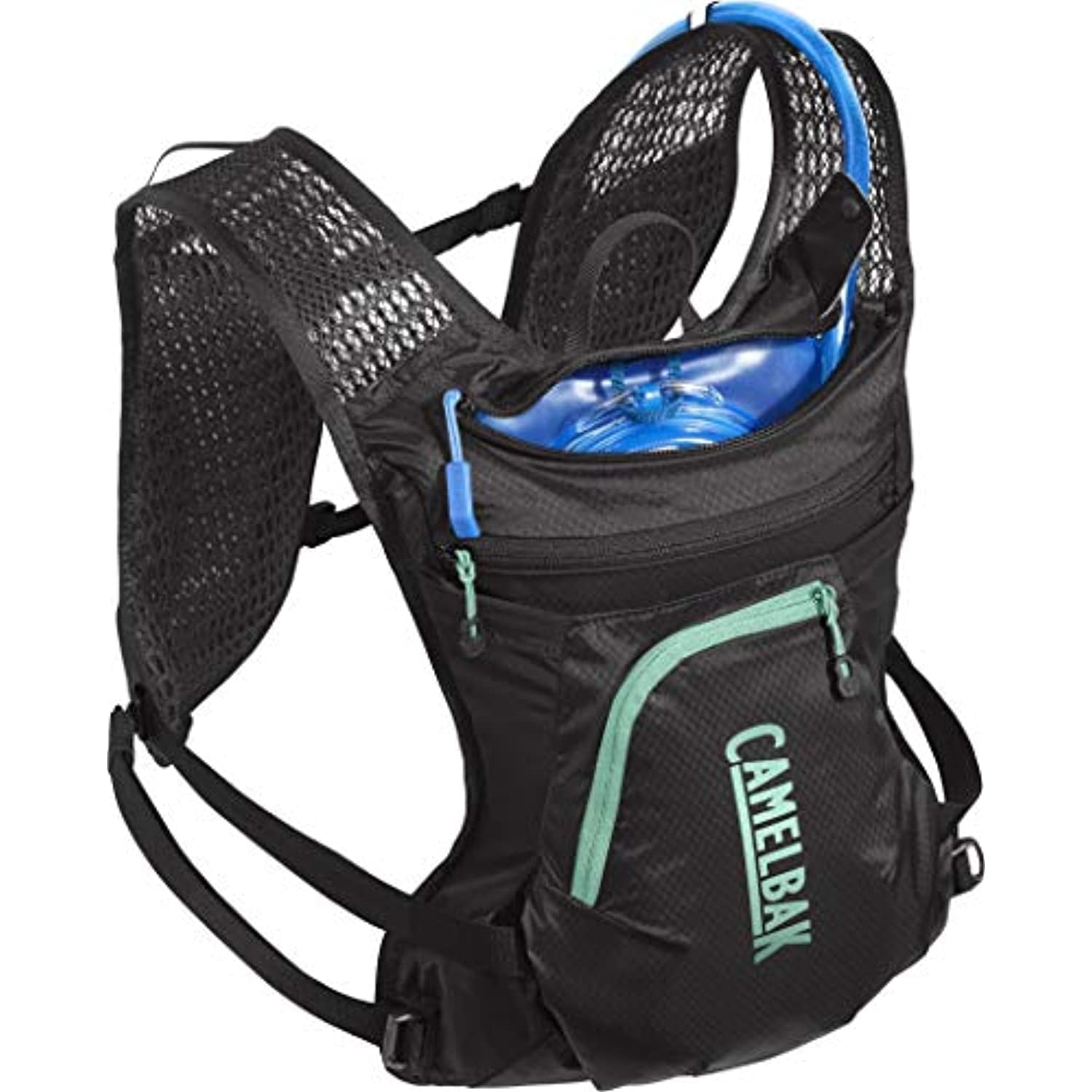 CamelBak Women's Chase Bike Vest 50oz - Hydration Vest - Easy Access Pockets, Black/Mint C265L