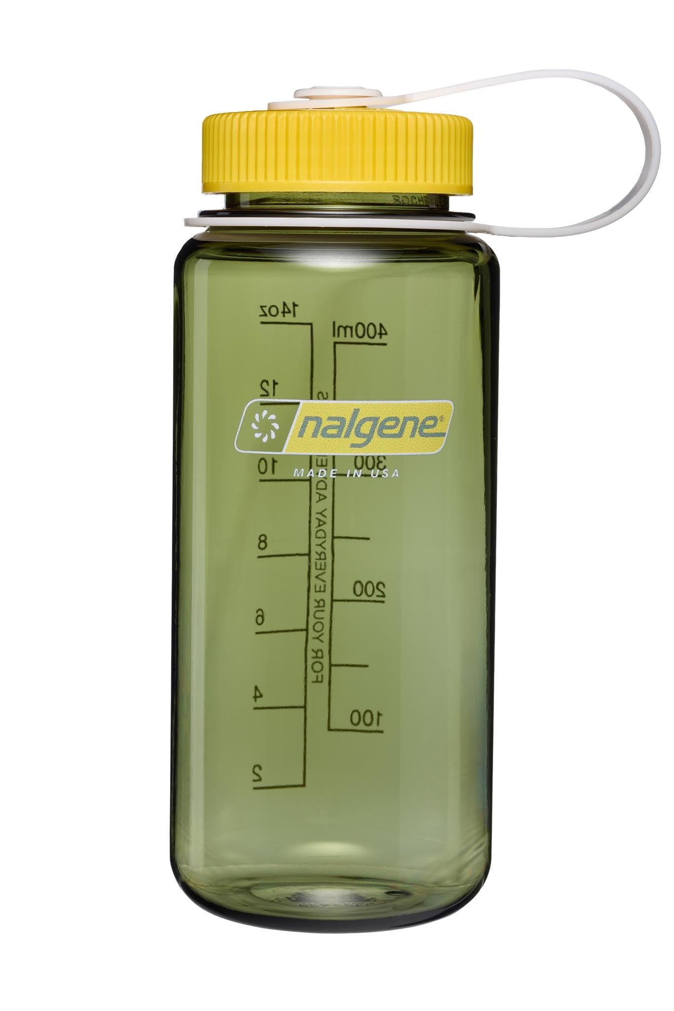 Nalgene 16oz Wide Mouth Water Bottle BPA-Free USA Made, Oil Green + Freesia C145X