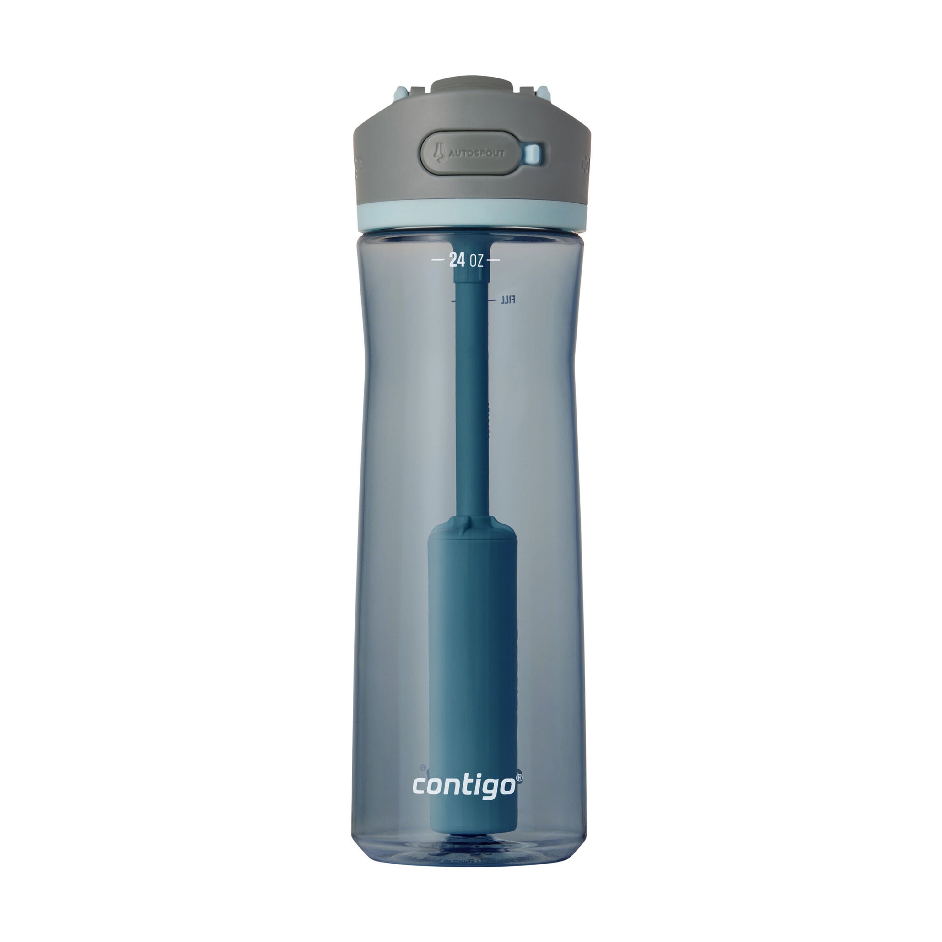 Contigo® Wells Plastic Filter Water Bottle with AUTOSPOUT® Straw Lid, 24 Oz., Dark Ice C058A