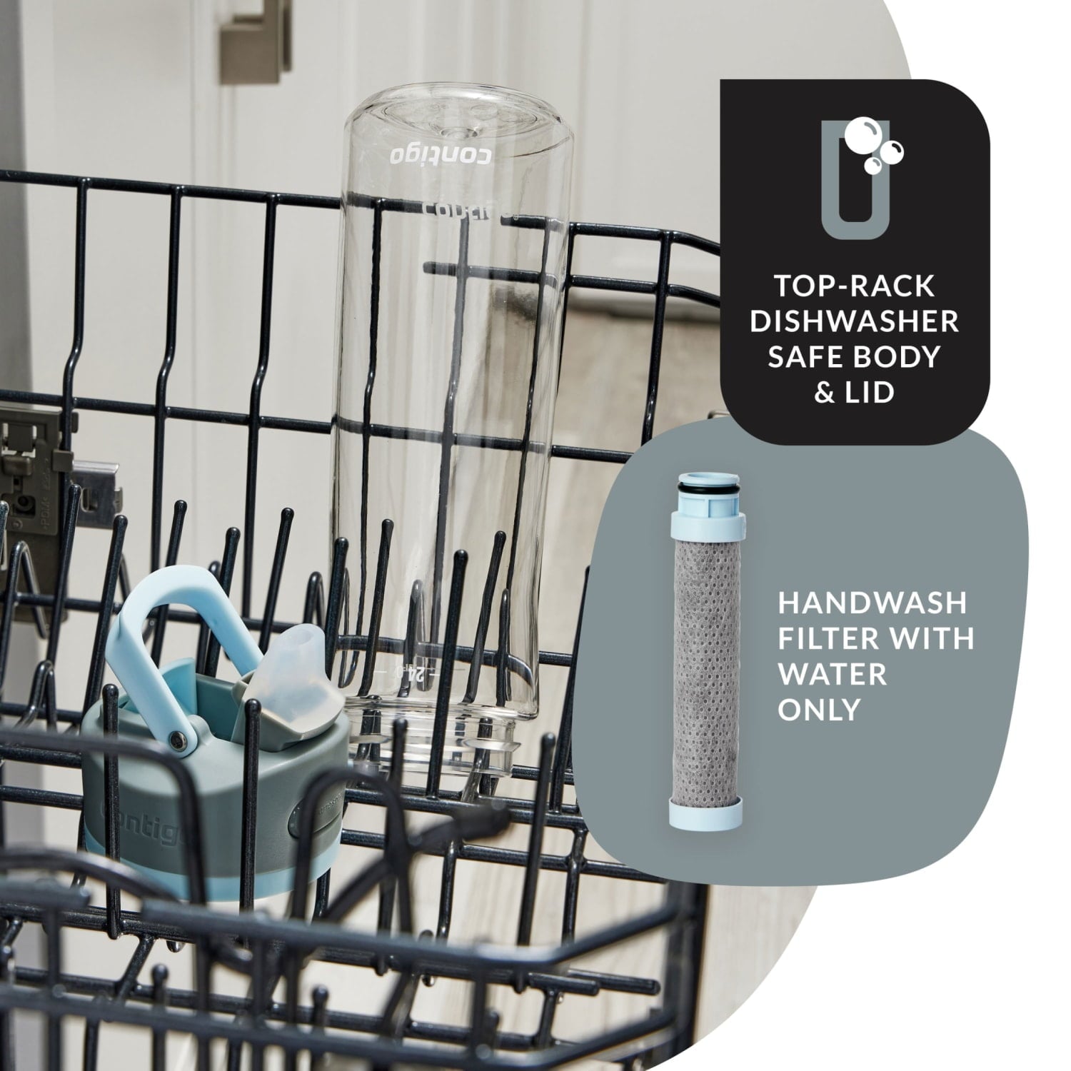 Contigo 24 oz. Wells Plastic Filter Water Bottle - Salt C018D