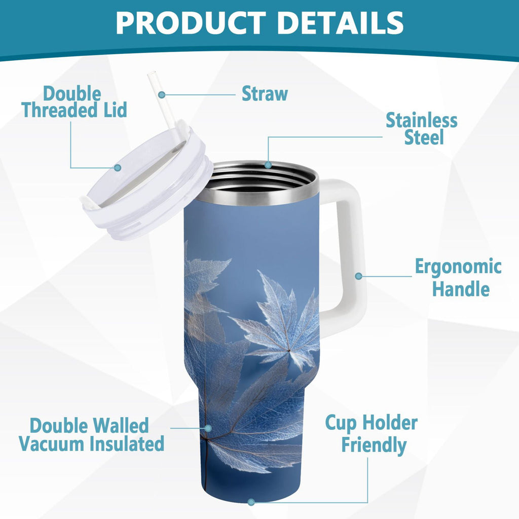30 oz Insulated Stainless Steel Tumbler Double Wall Stainless Steel Tumbler with 2-Way Drinking Glass Mapleleaves C491J