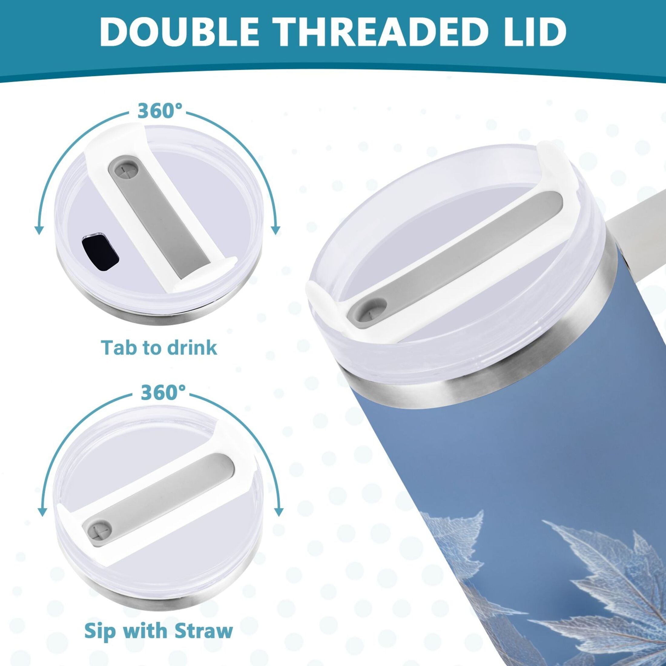 30 oz Insulated Stainless Steel Tumbler Double Wall Stainless Steel Tumbler with 2-Way Drinking Glass Mapleleaves C491J
