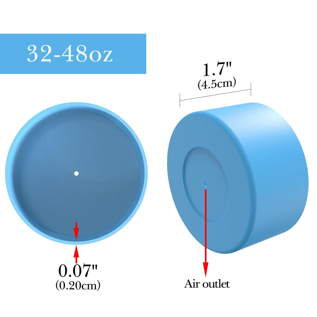Linkidea 2 Pack Water Bottle Boot Compatible with Nalgene Sustain Wide Mouth 32oz/48oz, Narrow Mouth 32oz, Silicone Anti-Slip Bottle Bottom Bumper Protector (Blue) C209F