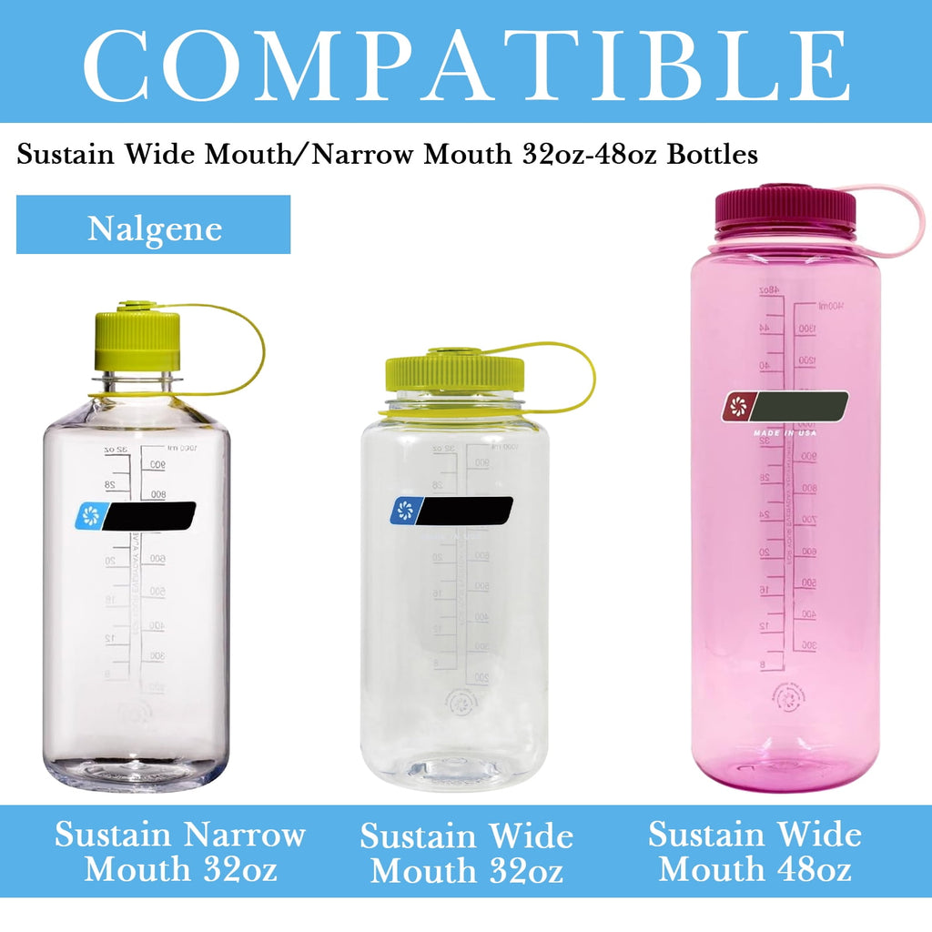 Linkidea 2 Pack Water Bottle Boot Compatible with Nalgene Sustain Wide Mouth 32oz/48oz, Narrow Mouth 32oz, Silicone Anti-Slip Bottle Bottom Bumper Protector (Blue) C209F