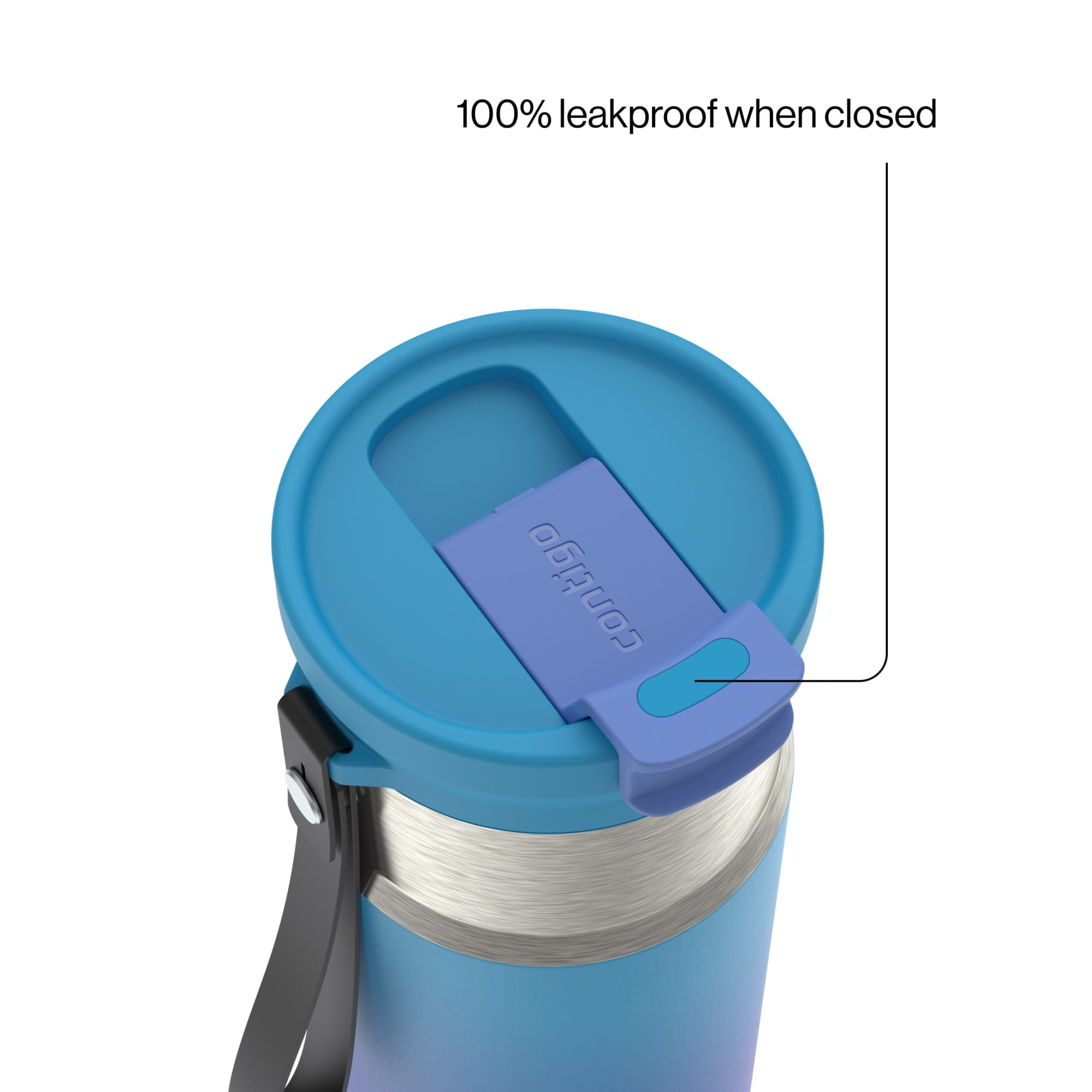 Contigo DualSip 16 oz Compact Leakproof Insulated Water Bottle with 2-Way Lid C049H