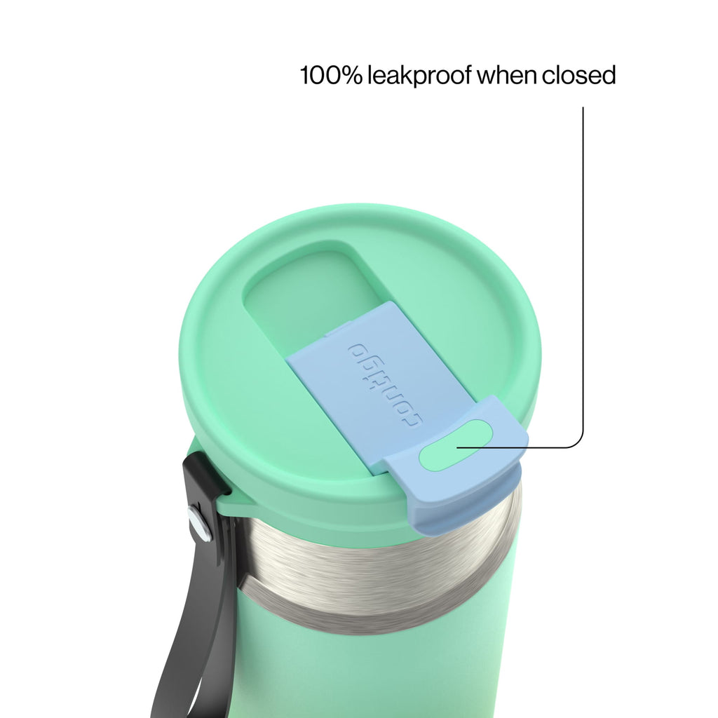 Contigo DualSip 16 oz Compact Leakproof Insulated Water Bottle with 2-Way Lid C049H